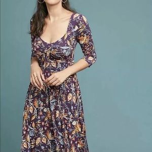 Anthropologie Maeve Purple Beloved Dress Floral S